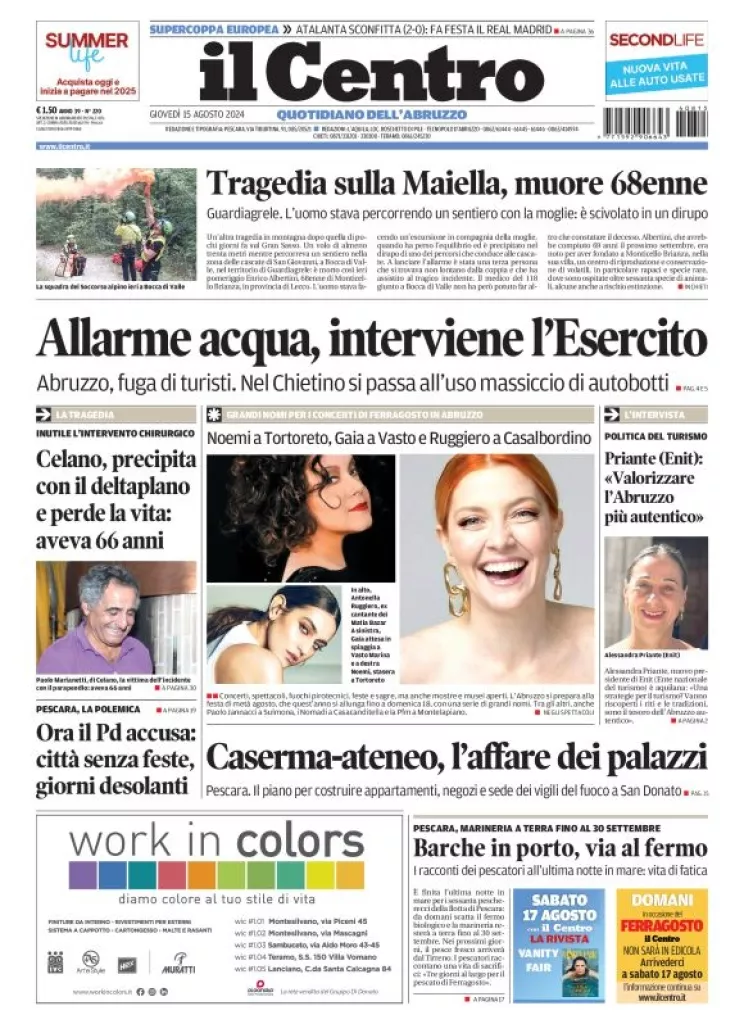 Prima-pagina-il centro-oggi-edizione-del-2024-08-15